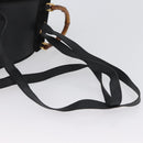 GUCCI Bamboo Backpack Leather Black Gold 003 3444 0030 Auth LNZ554-8