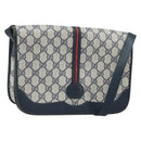 GUCCI Micro GG Supreme Sherry Line Bag PVC Navy Gold 001 113 0551 Auth LNZ556-1