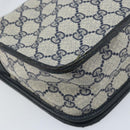 GUCCI Micro GG Supreme Sherry Line Bag PVC Navy Gold 001 113 0551 Auth LNZ556-17