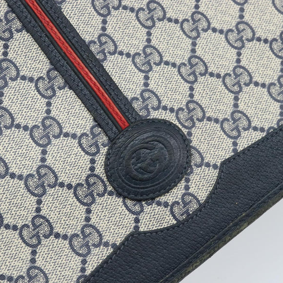 GUCCI Micro GG Supreme Sherry Line Bag PVC Navy Gold 001 113 0551 Auth LNZ556