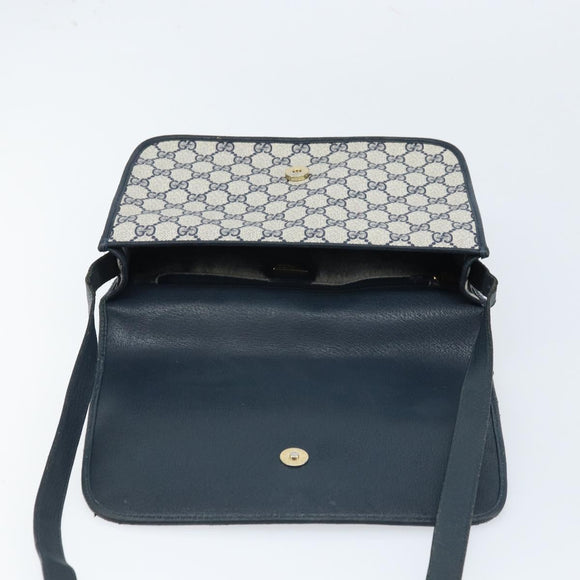 GUCCI Micro GG Supreme Sherry Line Bag PVC Navy Gold 001 113 0551 Auth LNZ556