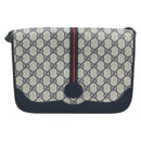 GUCCI Micro GG Supreme Sherry Line Bag PVC Navy Gold 001 113 0551 Auth LNZ556-13
