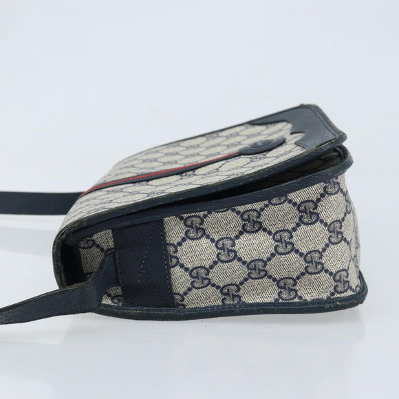 GUCCI Micro GG Supreme Sherry Line Bag PVC Navy Gold 001 113 0551 Auth LNZ556