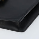 CELINE Hand Bag Leather Black Gold Auth LNZ560A-8