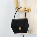CELINE Hand Bag Leather Black Gold Auth LNZ560A-24