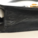 CELINE Hand Bag Leather Black Gold Auth LNZ560A-25