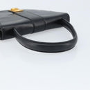 CELINE Hand Bag Leather Black Gold Auth LNZ560A-7