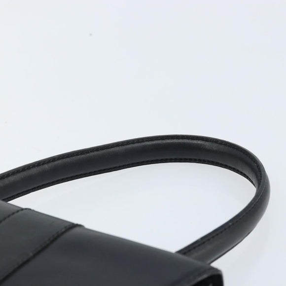 CELINE Hand Bag Leather Black Gold Auth LNZ560A
