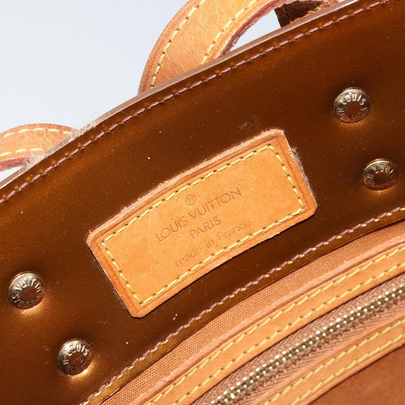 LOUIS VUITTON Monogram Vernis Reade PM Hand Bag Bronze M91146 LV Auth LNZ563