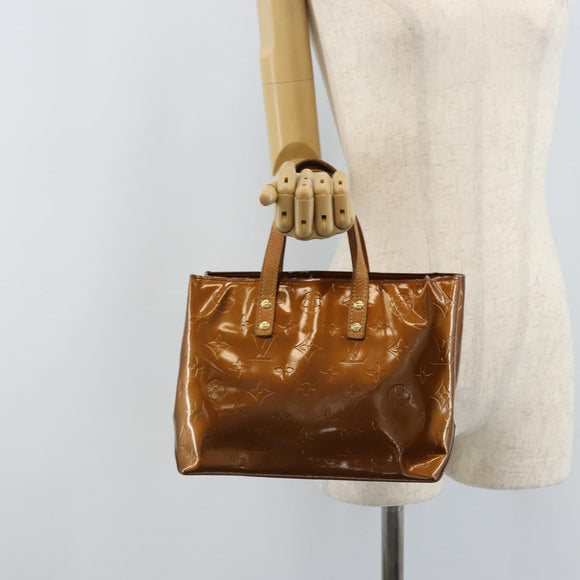 LOUIS VUITTON Monogram Vernis Reade PM Hand Bag Bronze M91146 LV Auth LNZ563