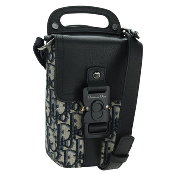 Christian Dior Trotter Canvas Saddle Vertical Pouch Bag Navy Auth LNZ567SAM