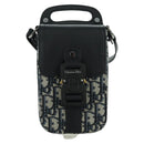 Christian Dior Trotter Canvas Saddle Vertical Pouch Bag Navy Auth LNZ567SAM-13