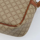CELINE Macadam Canvas Shoulder Bag PVC Beige Gold Auth LNZ569-9