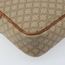 CELINE Macadam Canvas Shoulder Bag PVC Beige Gold Auth LNZ569-16