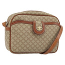 CELINE Macadam Canvas Shoulder Bag PVC Beige Gold Auth LNZ569-1