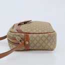 CELINE Macadam Canvas Shoulder Bag PVC Beige Gold Auth LNZ569-4