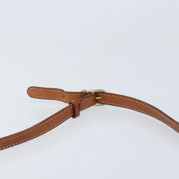 CELINE Macadam Canvas Shoulder Bag PVC Beige Gold Auth LNZ569