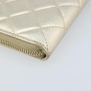 CHANEL Matelasse Long Wallet Lamb Skin Gold Tone CC Auth LNZ571V-17