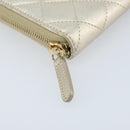 CHANEL Matelasse Long Wallet Lamb Skin Gold Tone CC Auth LNZ571V-7
