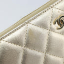 CHANEL Matelasse Long Wallet Lamb Skin Gold Tone CC Auth LNZ571V-8