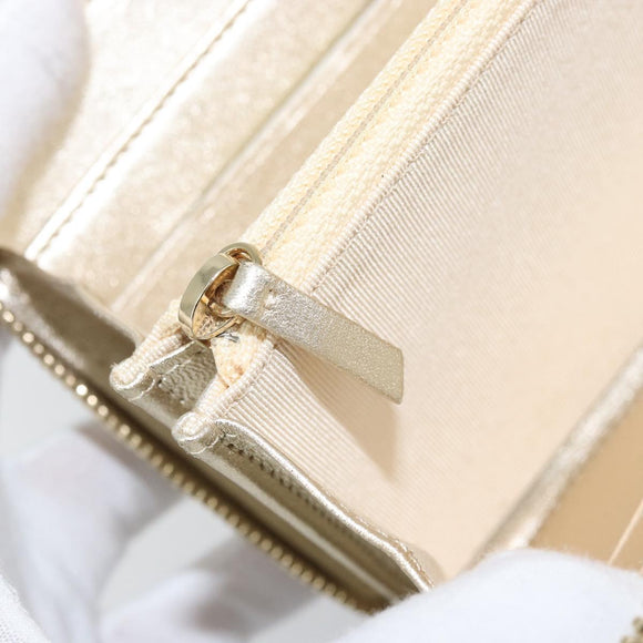 CHANEL Matelasse Long Wallet Lamb Skin Gold Tone CC Auth LNZ571V