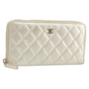 CHANEL Matelasse Long Wallet Lamb Skin Gold Tone CC Auth LNZ571V-1