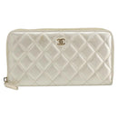 CHANEL Matelasse Long Wallet Lamb Skin Gold Tone CC Auth LNZ571V-13