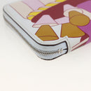 HERMES Azap Compact Silk-in Wallet Leder Multicolor Silber Auth LNZ572SAM-16