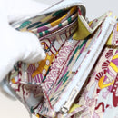 HERMES Azap Compact Silk-in Wallet Leder Multicolor Silber Auth LNZ572SAM-20