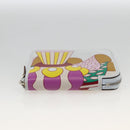 HERMES Azap Compact Silk-in Wallet Leder Multicolor Silber Auth LNZ572SAM-6