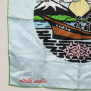 LOUIS VUITTON LV City Stamp Bandana Schal Seide Hellblau M96939 LV Auth LNZ586M-11