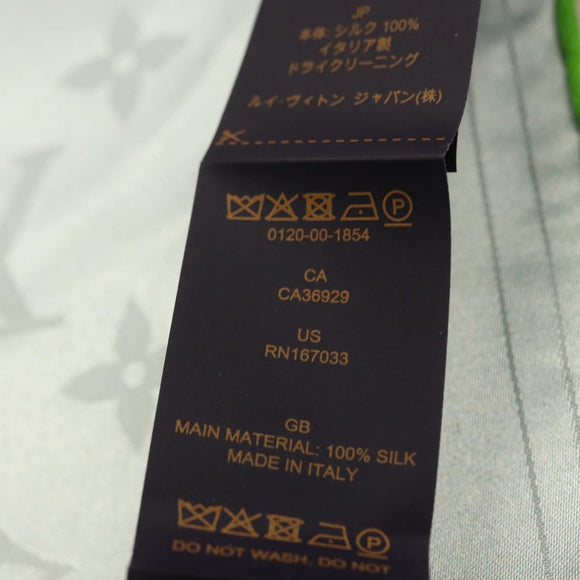 LOUIS VUITTON LV City Stamp Bandana Schal Seide Hellblau M96939 LV Auth LNZ586M