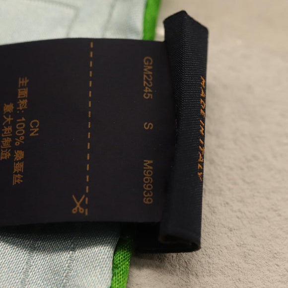 LOUIS VUITTON LV City Stamp Bandana Scarf Silk Light Blue M96939 LV Auth LNZ586M