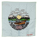 LOUIS VUITTON LV City Stamp Bandana Schal Seide Hellblau M96939 LV Auth LNZ586M-1