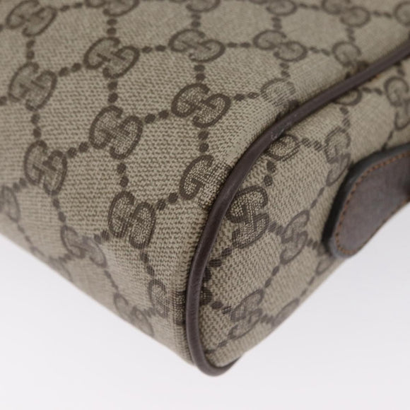 GUCCI GG Supreme Web Sherry Line Bag PVC Beige Gold 67 02 004 Auth LNZ594