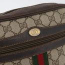 GUCCI GG Supreme Web Sherry Line Bag PVC Beige Gold 67 02 004 Auth LNZ594-16