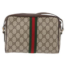 GUCCI GG Supreme Web Sherry Line Bag PVC Beige Gold 67 02 004 Auth LNZ594-3