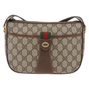 GUCCI GG Supreme Web Sherry Line Bag PVC Beige Gold 89 02 032 Auth LNZ595-2