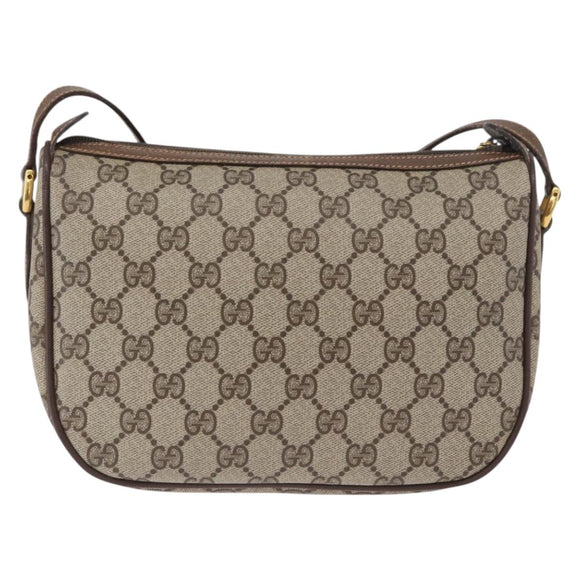 GUCCI GG Supreme Web Sherry Line Bag PVC Beige Gold 89 02 032 Auth LNZ595