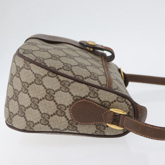 GUCCI GG Supreme Web Sherry Line Bag PVC Beige Gold 89 02 032 Auth LNZ595