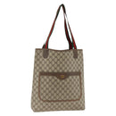 GUCCI GG Supreme Web Sherry Line Tote Bag PVC Beige Red 39 02 0031 Auth LNZ596-1