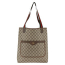 GUCCI GG Supreme Web Sherry Line Tote Bag PVC Beige Red 39 02 0031 Auth LNZ596-2
