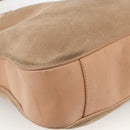 GUCCI Bamboo Shoulder Bag Suede 2way Beige Gold 001 2123 1577 Auth LNZ597-16