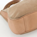 GUCCI Bamboo Shoulder Bag Suede 2way Beige Gold 001 2123 1577 Auth LNZ597-10