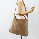 GUCCI Bamboo Shoulder Bag Suede 2way Beige Gold 001 2123 1577 Auth LNZ597-23