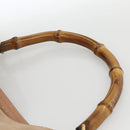 GUCCI Bamboo Shoulder Bag Suede 2way Beige Gold 001 2123 1577 Auth LNZ597-8