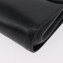 Salvatore Ferragamo Gancini Shoulder Bag Leather Black Gold Auth LNZ598-15