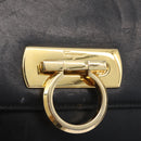 Salvatore Ferragamo Gancini Shoulder Bag Leather Black Gold Auth LNZ598-18