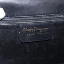 Salvatore Ferragamo Gancini Shoulder Bag Leather Black Gold Auth LNZ598-11