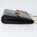 Salvatore Ferragamo Gancini Shoulder Bag Leather Black Gold Auth LNZ598-3